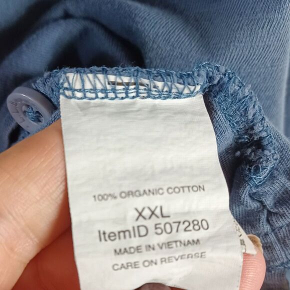 L.L. Bean Organic Cotton Men's Polo XXL Tall Blue Slightly Fitted Pocket Shirt - Picture 8 of 8